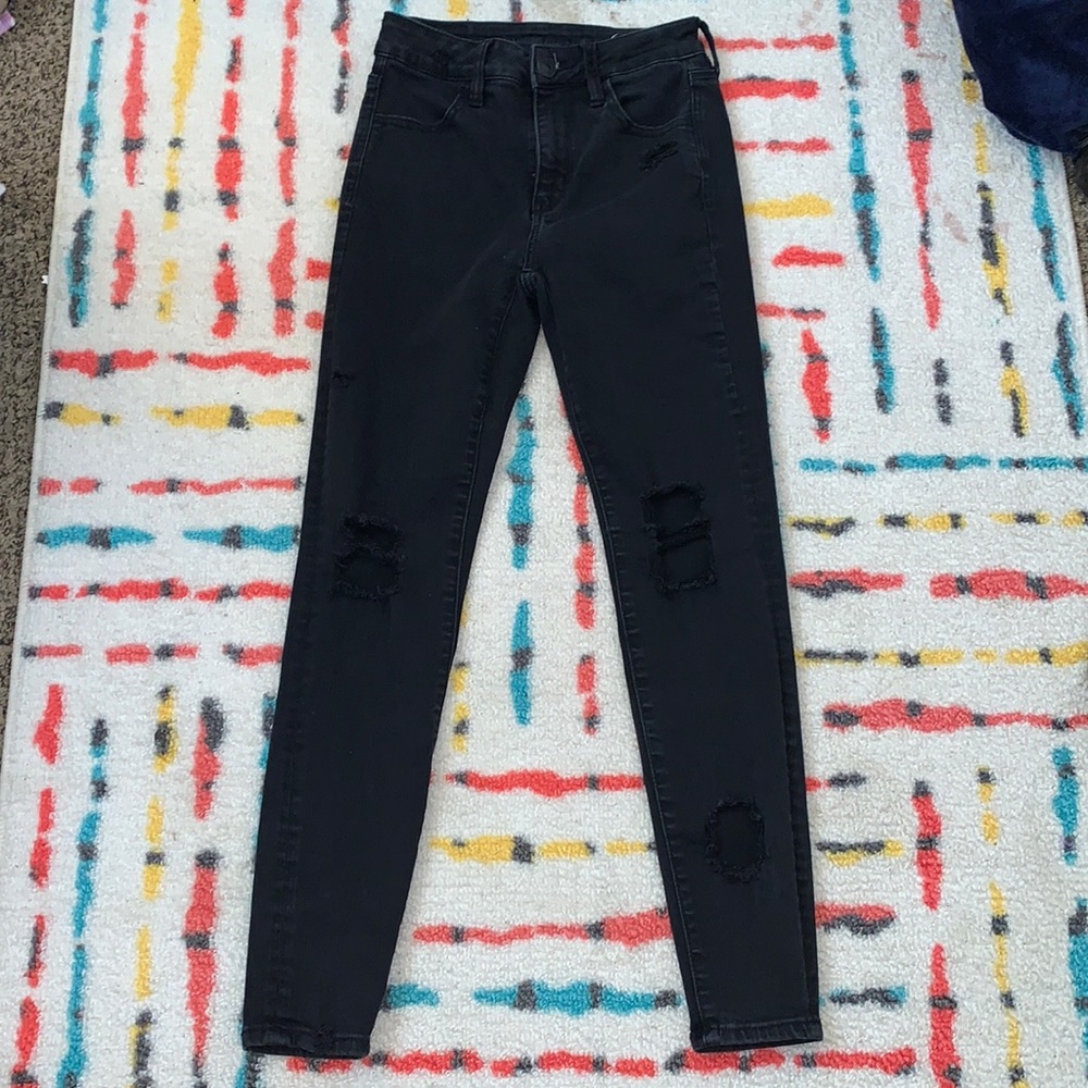 Size 4 Black Ripped american eagle jeans
